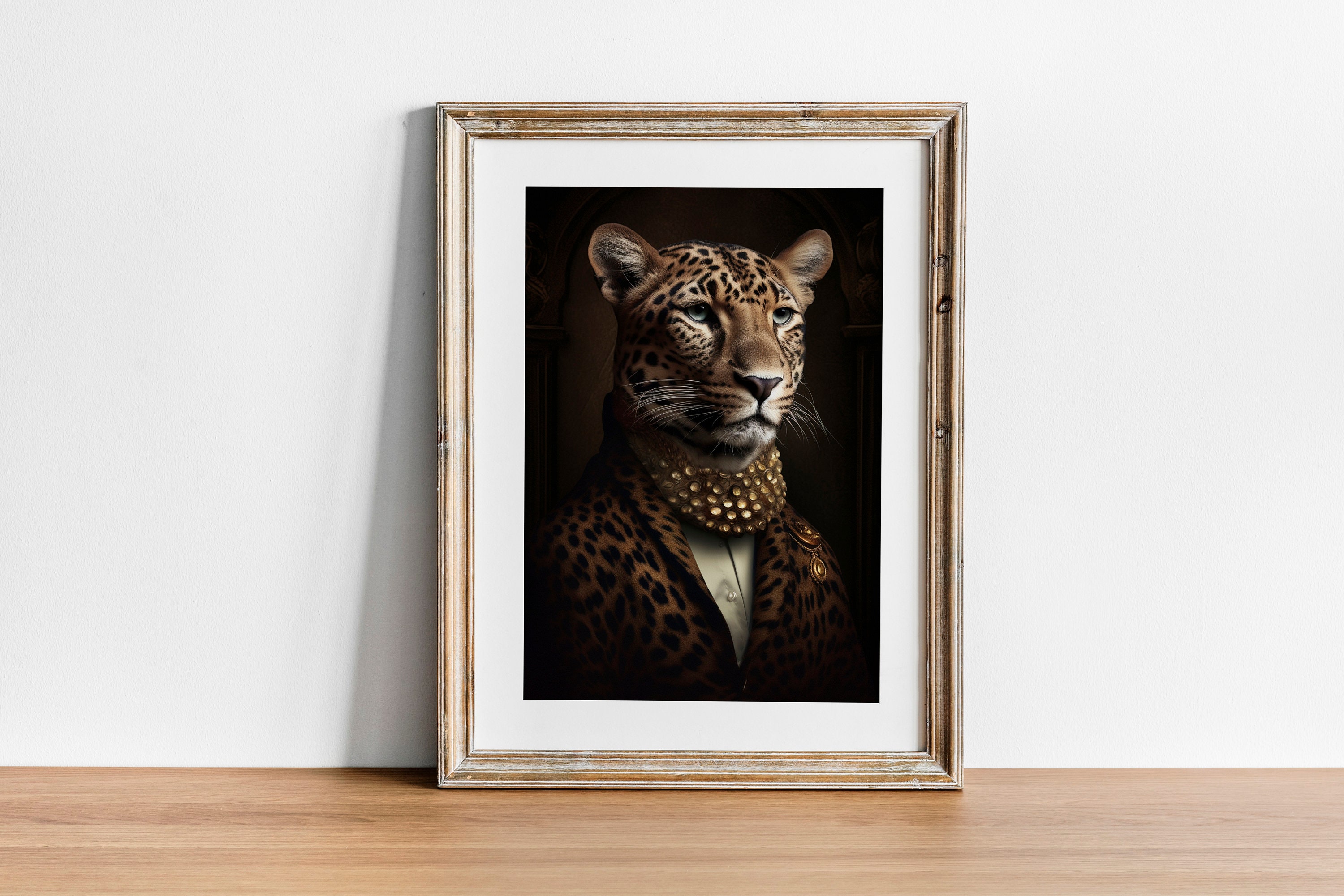 Renaissance Leopard Poster | Vintage Animal Art | Victorian Wall Decor ...