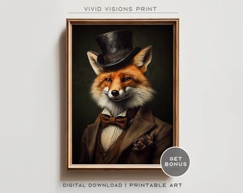 Viktorianisches Fuchsporträt – Tierkunst der Gotischen Renaissance (Digitaler Download)