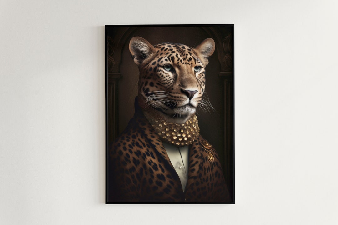 Renaissance Leopard Poster | Vintage Animal Art | Victorian Wall Decor ...