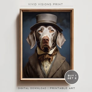 Victorian Dog Portrait - Gothic Canvas Wall Art, Renaissance Painting, Vintage Animal Portrait Poster Artwork, Digital Download. #1055