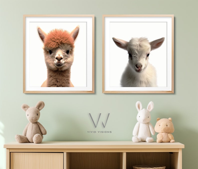 Baby Goat Farm Animal Nursery Art Baby Farm Animal Wall Art Etsy