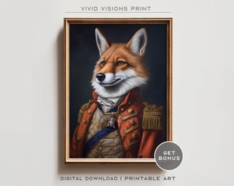 Viktorianisches Fuchsporträt – Renaissance-Tierkunstdruck (Digitaler Download)