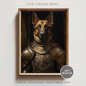 Victorian Dog Portrait - Gothic Canvas Wall Art, Renaissance Painting, Vintage Animal Portrait Poster Artwork, Digital Download. #1279
