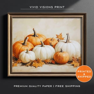 Elegantes Herbst Kürbis Poster - Halloween Wandkunst - Dark Academia - Gemütliche Herbst Dekoration - Thanksgiving Bauernhaus Druck - ungerahmt Kunst. #1439