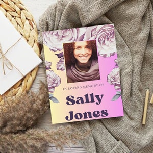 Purple Floral Obituary Program