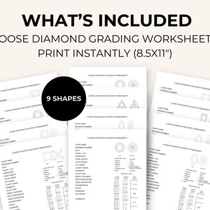 Diamond Grading Report Template: 9 Shapes, Jewelry Business (canva ...
