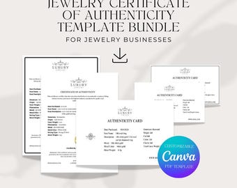 Modello di certificato di autenticità per gioielli: Canva modificabile (PDF)