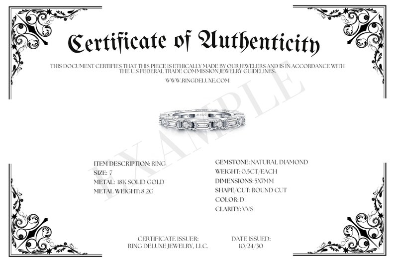 4 X 6 Printable Ring Certificate of Authenticity Certificate of 4 X 6 Printable Ring Certificate of Authenticity Certificate of