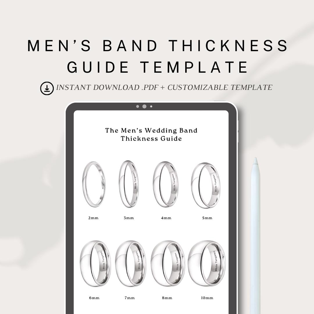 Men s Wedding Band Thickness Guide PDF Printable Editable Canva