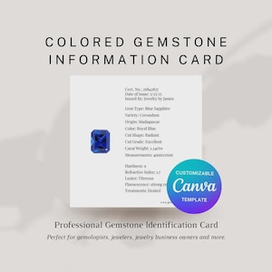 Gemstone Information Card Template: Jewelry Business PDF