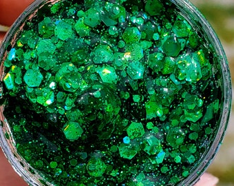 Groene glitter-haargel