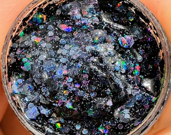 Zwarte glitterhaargel