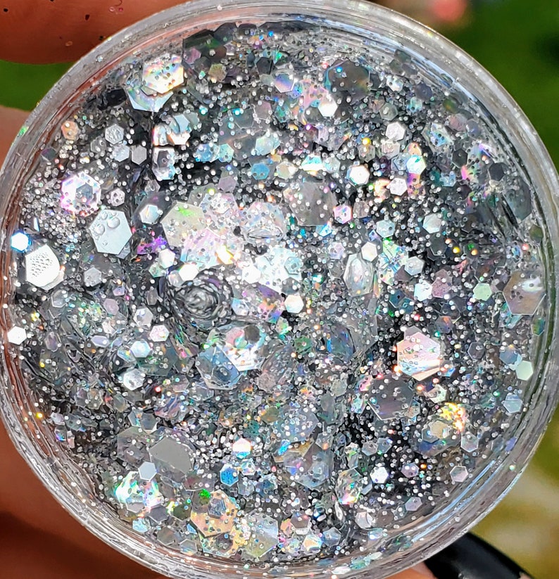 Silver Glitter Hair Gel Etsy