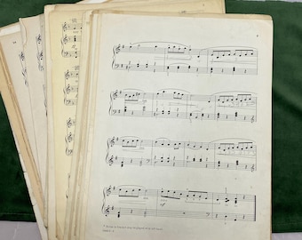 Vintage Antique Sheet Music Pages: 55 Pages for Junk Journals & Crafts
