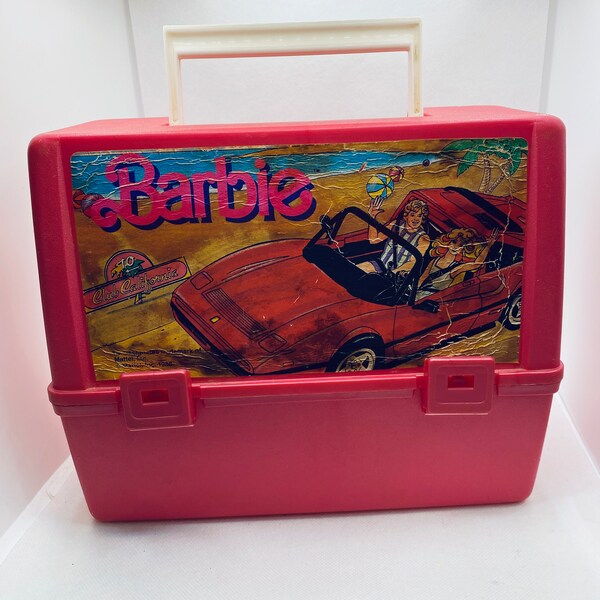 Barbie, Club California Pink Lunch Box by Thermos, with Thermos included, 1980's.