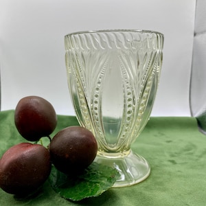 Antique EAPG Beaded Oval and Fan Patterned Spooner by the Diamond Flint Glass Co.