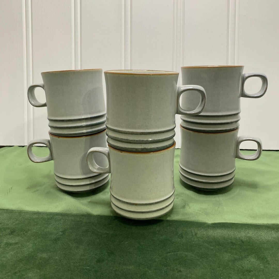 Set of 6 Denby Fjord Pattern Stoneware Coffee Cups - Etsy
