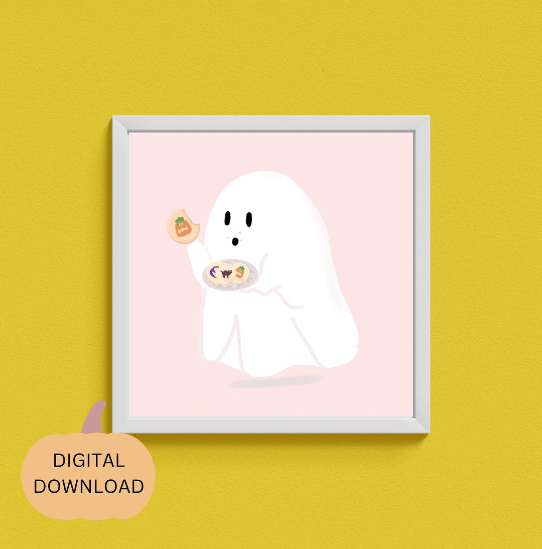 Cute Spooky Ghost Art Print for Spooky Baskets - Etsy