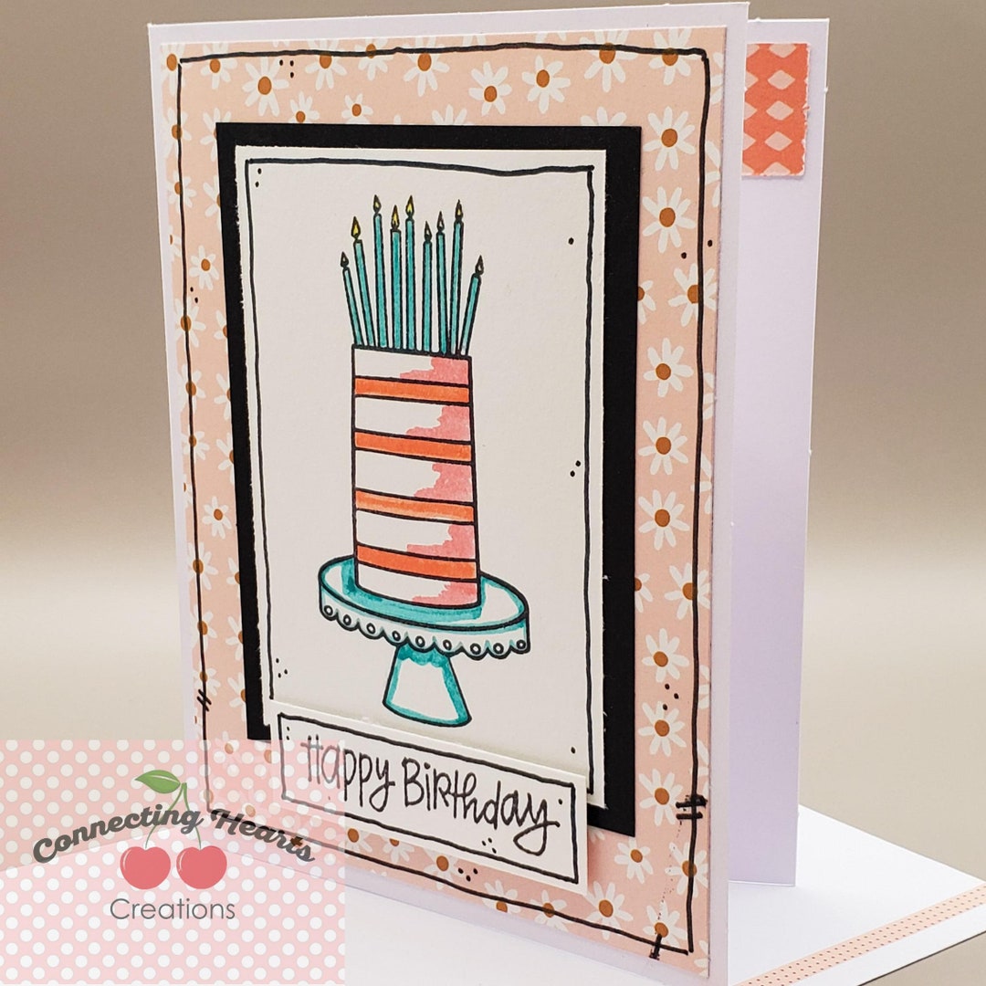 happy birthday greeting cards with cake Images High... Greeting Card - Happy Birthday Cake - Etsy