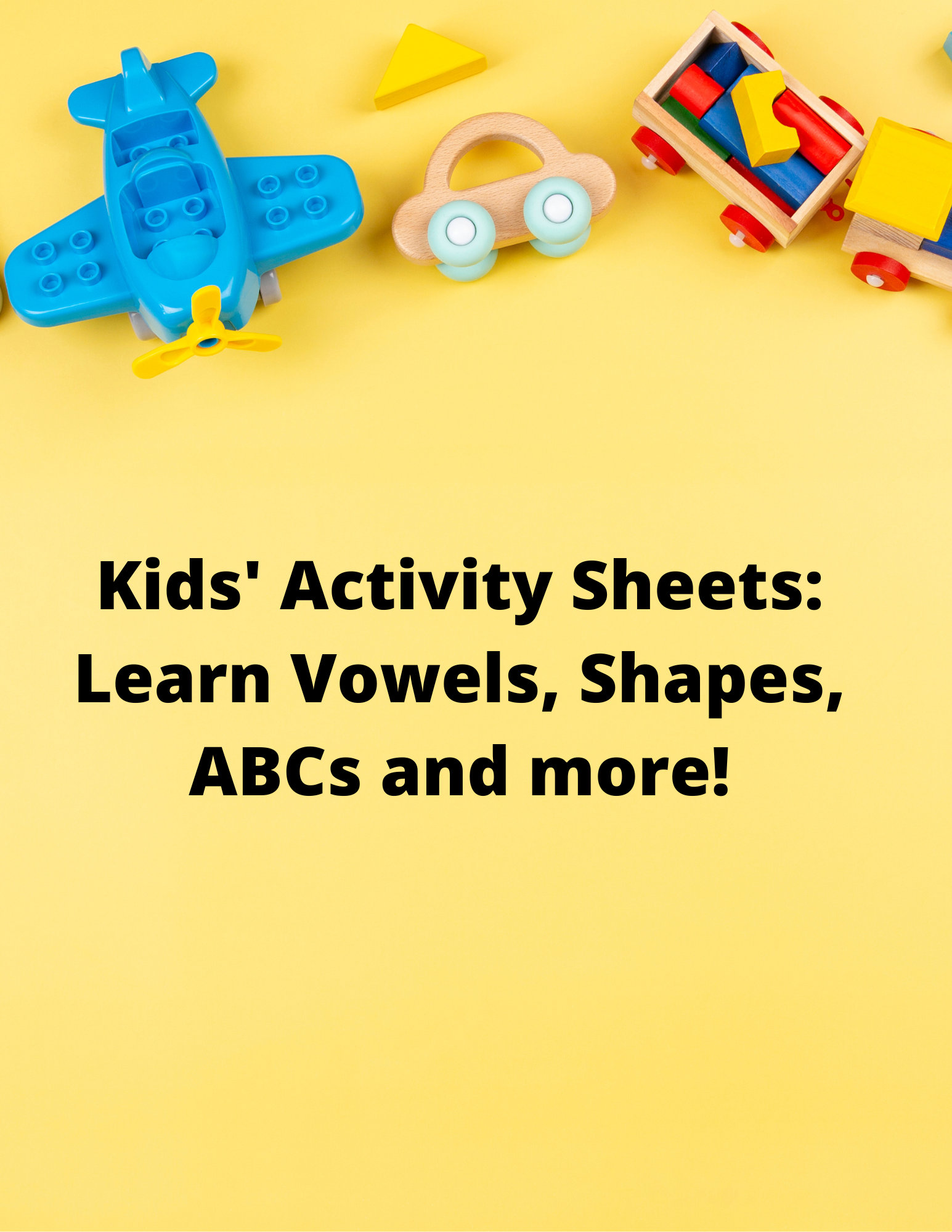 Kid's Activity Sheets Learn Vowels Shapes Abcs and Etsy