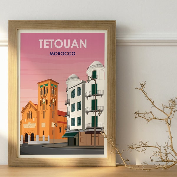 Poster du Maroc - Poster Tétouan - Morocco Wall Art - Illustration Maroc - Art Mural - Home decor -Maroc Print - decoration murale