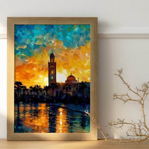 painting of Morocco - Casablanca painting - Morocco poster-Art Mural maroc -Morocco travel Poster- morocco Print -morocco picture-morocco print