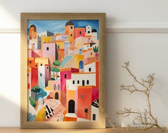 Poster du Maroc - Morocco landscape painting - Morocco Wall Art - Art mural - Maroc Wall art home decor - Minimalist poster - Morocco print