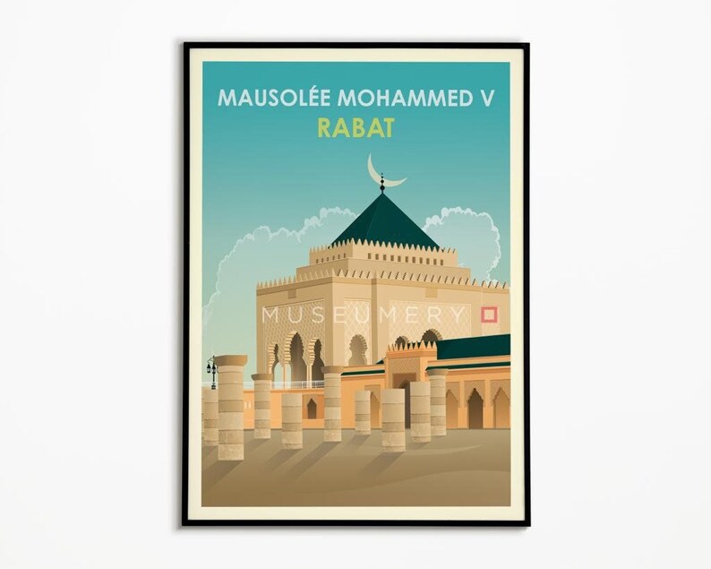 Rabat Poster Morocco Poster Morocco Wall Art Rabat Illustration, Rabat