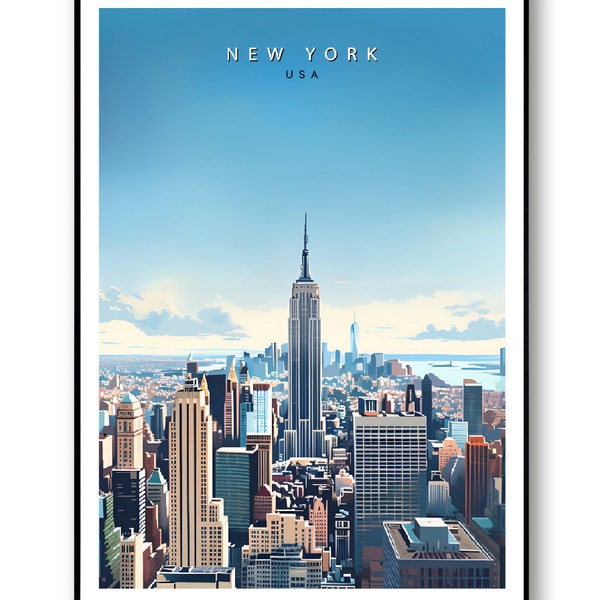 New York Travel Print - New York Poster - Art Print - Travel Print - Travel Poster - Wall Art - Home decor -  Minimalist poster - Art mural