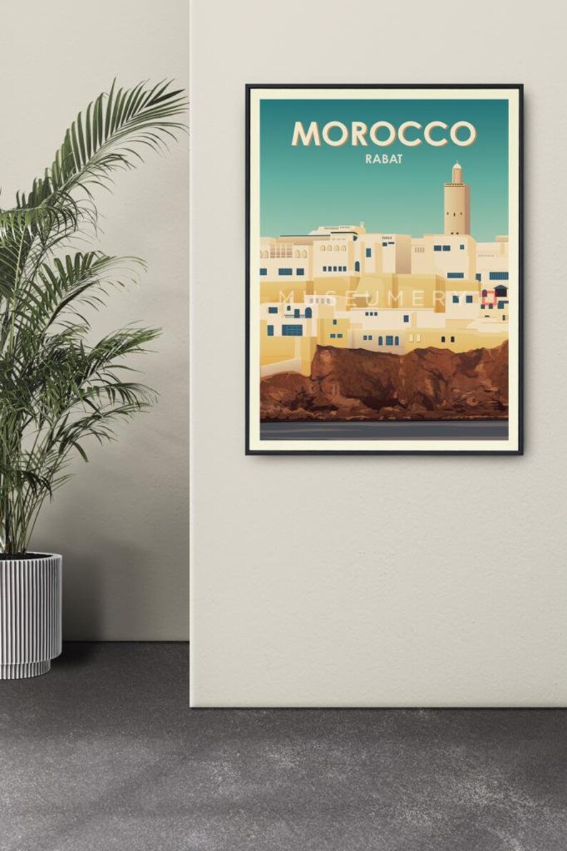 Rabat Poster Morocco Poster Morocco Wall Art Rabat Illustration, Rabat