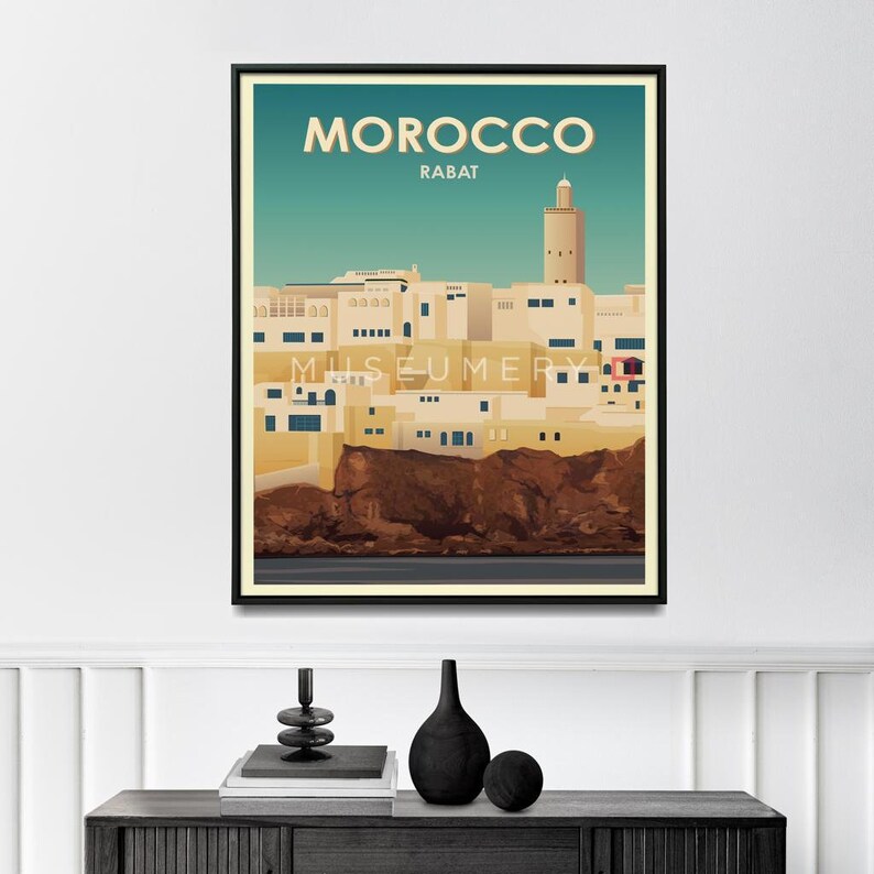 Rabat Poster Morocco Poster Morocco Wall Art Rabat Illustration, Rabat