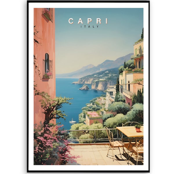 Capri Travel Print - Italy Poster - Capri Art Print - Travel Print - Capri Travel Poster - Wall Art -Home decor - Capri poster - Art mural