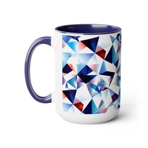 Vibrantly Bold: Colorful Artistic Abstract Splash #9 on Two-Tone Coffee Mugs, 15oz
