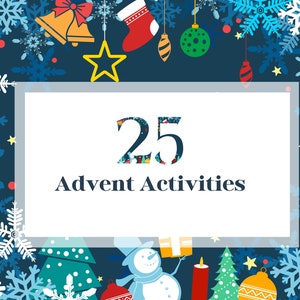 25 Advent Activities Facebook Templates INSTANT DOWNLOAD Canva Template, Content done for you. Blue Multi FREE comments sheet - AN1011
