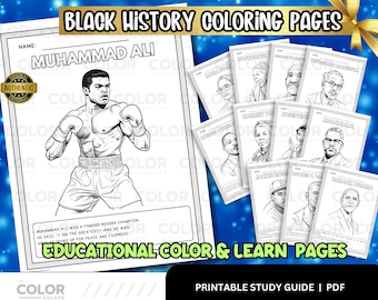 Black History Digital Coloring Pages – 50 Leaders | Black History Educational Coloring Sheets | Civil Rights Coloring Homeschool Resource