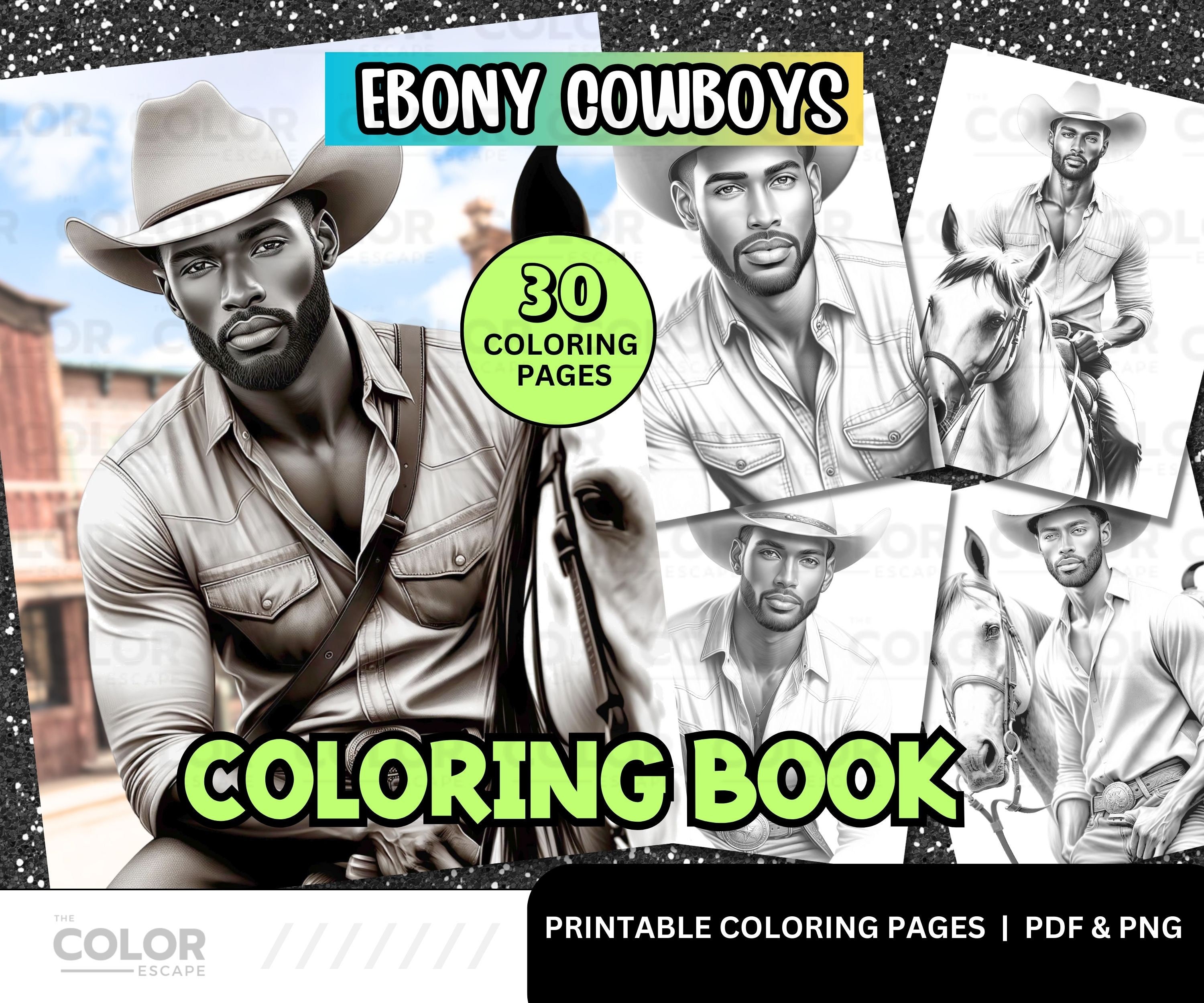 Black Cowboys Coloring Pages Handsome African American Men Printable ...