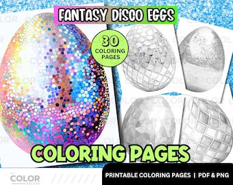 Mosaic Easter Egg Coloring Pages | Geometric Pattern Printable | Relaxing Adult Coloring Holiday Activity | Digital Download Illustrations