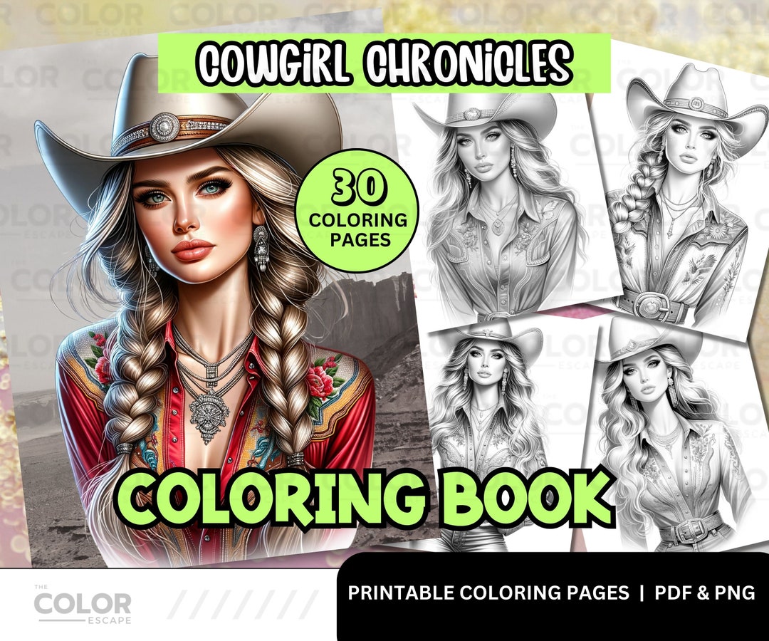 Cowgirl Coloring Pages | Classic Western Coloring | Beautiful Women ...