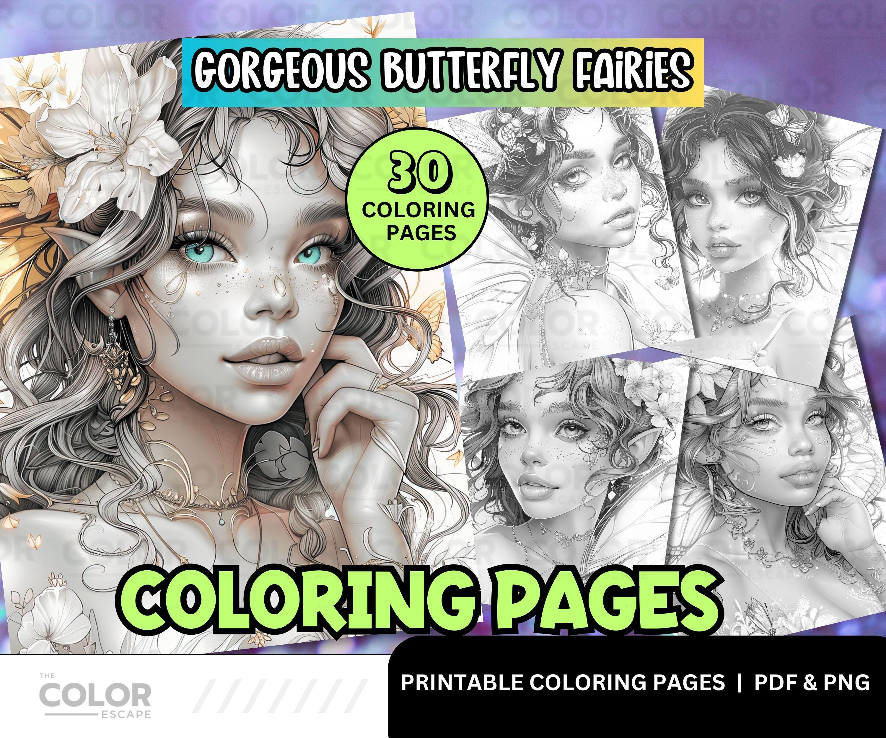 Butterfly Fairies Coloring Pages | Classic Magical Coloring | Beautiful ...