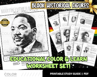50 Anführer der schwarzen Geschichte | Ausdruckbare Ausmal-Poster zum Ausmalen, Lernanleitungen & Schreib-Arbeitsblätter zum Ausdrucken | Homeschool-Ressource