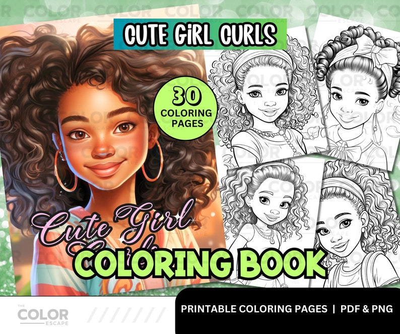 Black Girl Curls Coloring Pages African-american Girl Curly Afro ...