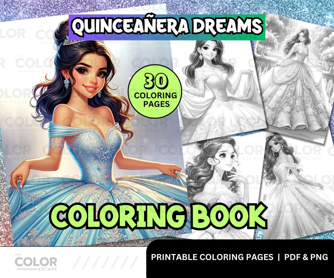 Quinceañera Coloring Pages Hispanic Girls Color Quince Años Fifteenth ...
