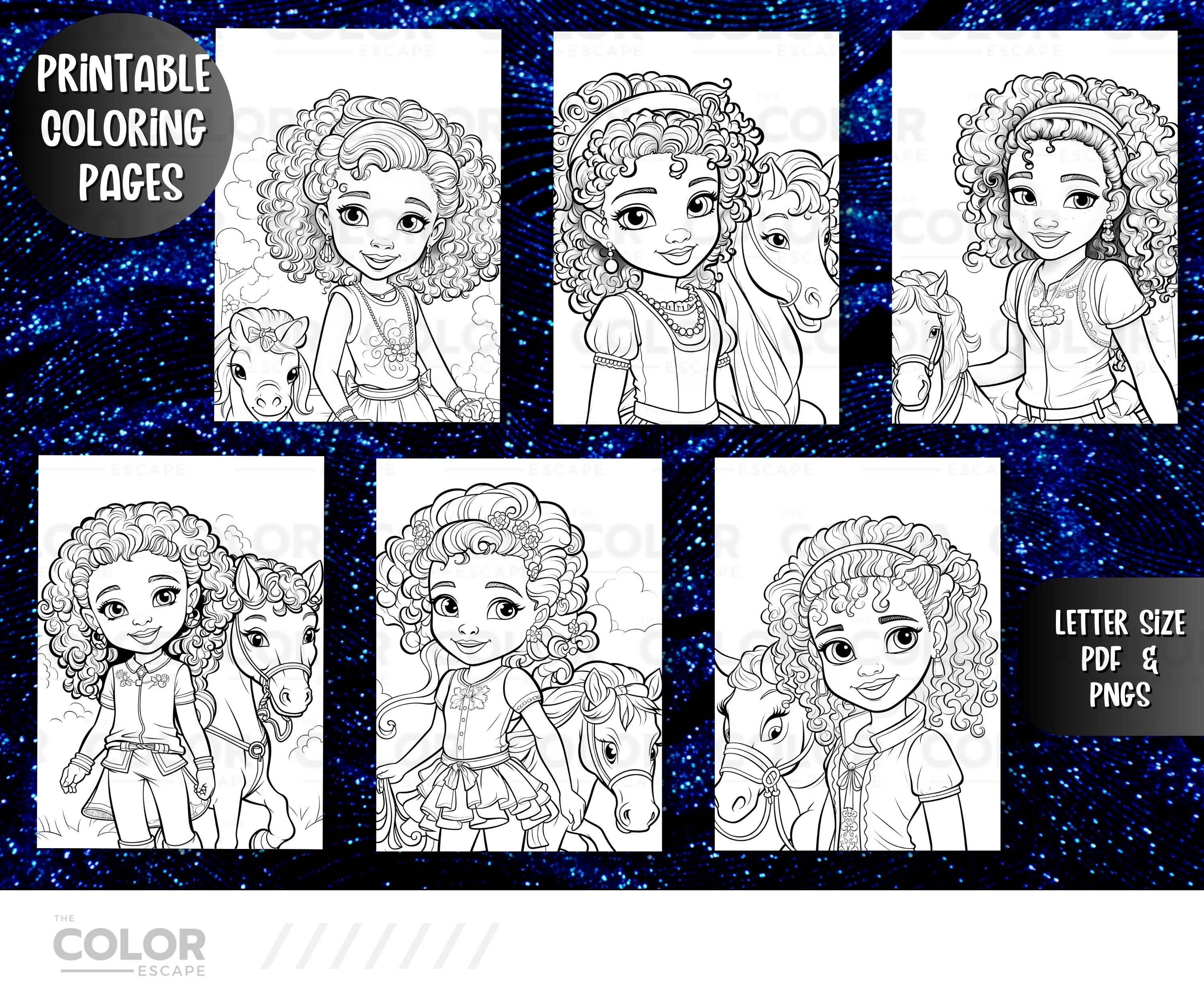 Black Girls and Horses Coloring Pages | African-american Girls and ...