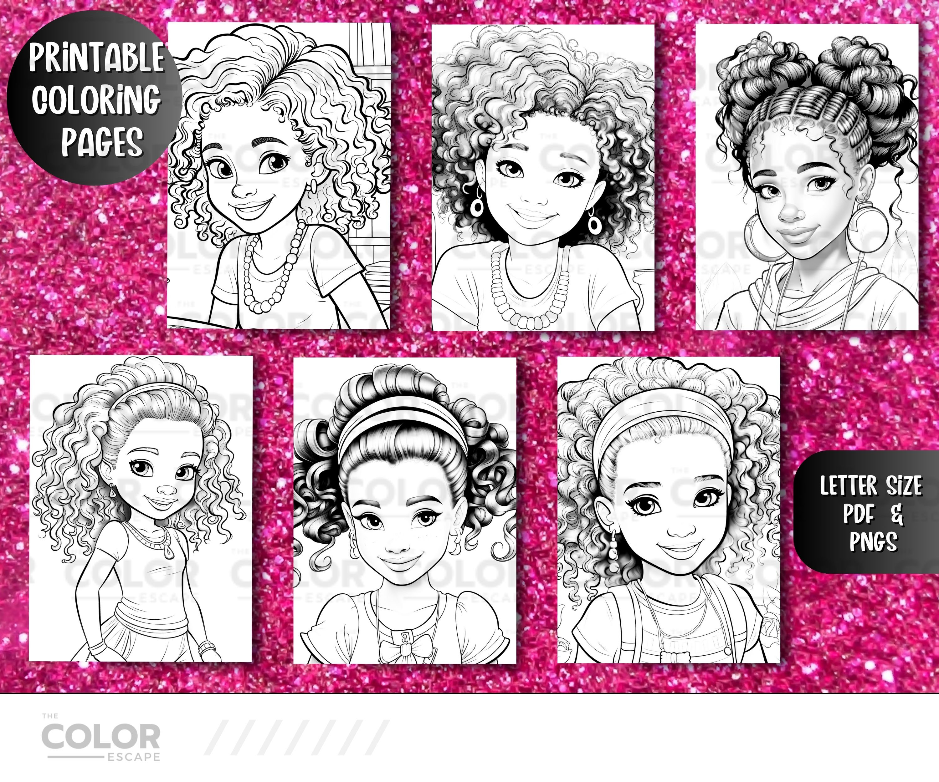 Black Girl Curls Coloring Pages | African-american Girl Photos| Natural ...