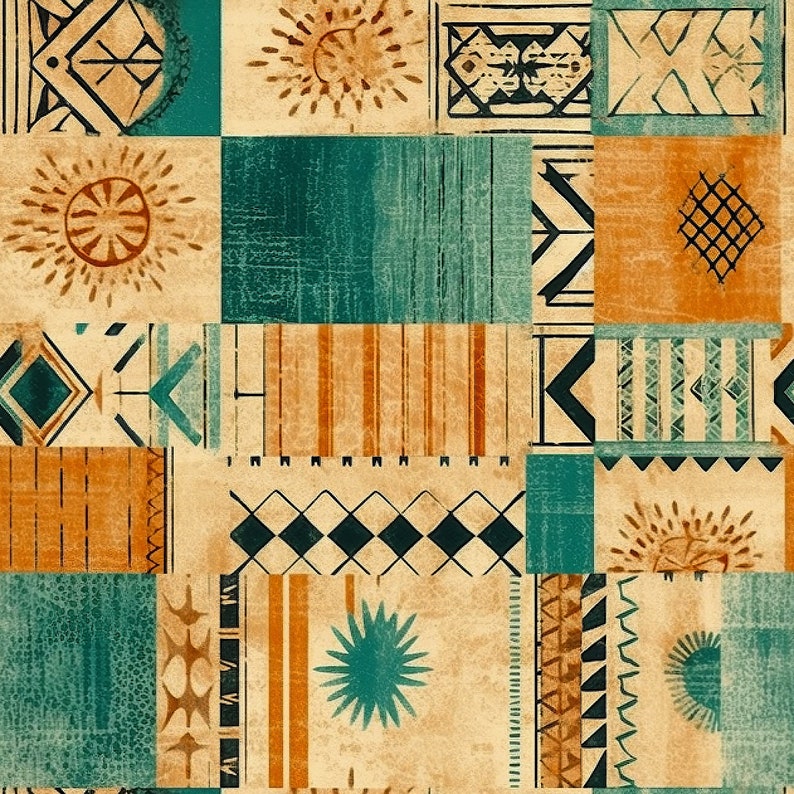 10 Distressed Block Print Patterns, New Boho Designs, Farmhouse Chic ...