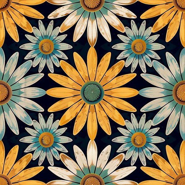 15 Boho Retro Daisy Patterns, Spring Home Makeover, Daisy Hippie Decor, DIY Home Decor, Rustic Farmhouse, Country Chic, Spring Wallpaper!