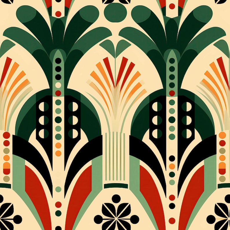 16 Tropical Art Deco Patterns, Tropical Designs, Brazil Art Deco