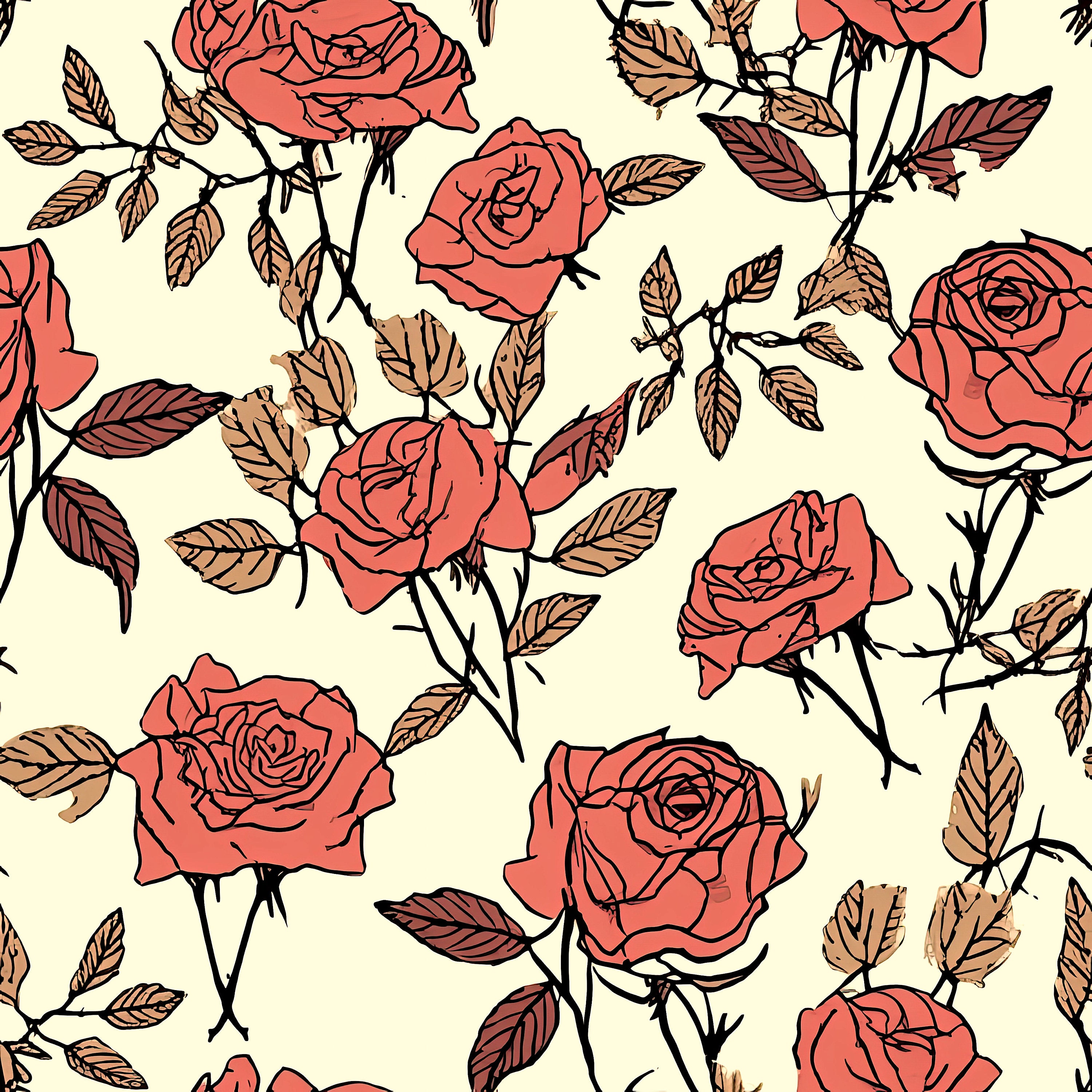 20 Boho Vintage Roses, Rose Block Print Pattern, Hippie House, Flower ...