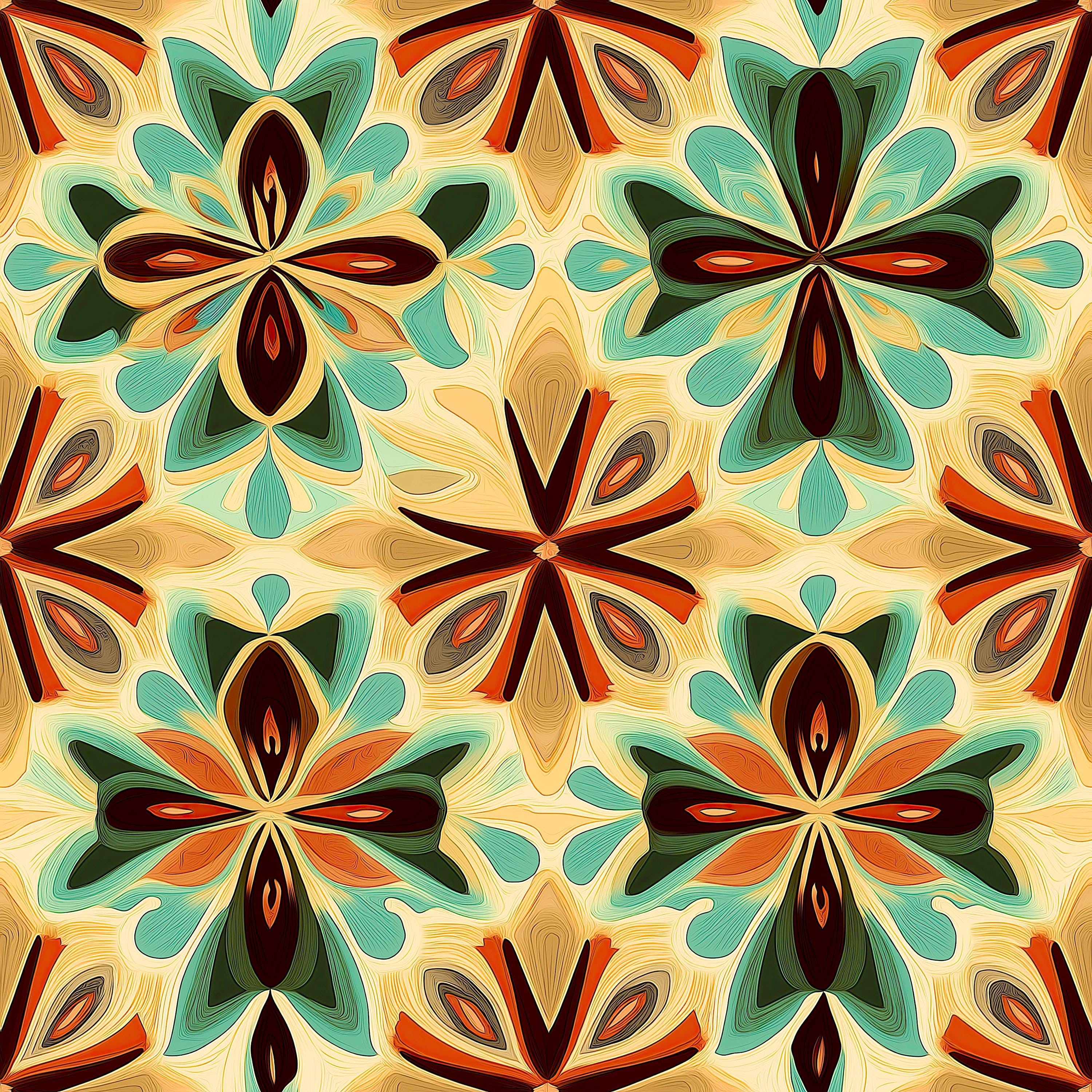 16 Retro Earth Tone Digital Patterns, Bohemian Maximalist Gallery Wall ...