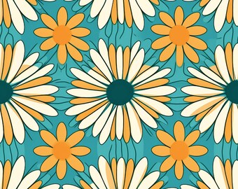 12 Retro Spring Daisy Patterns, Spring Home Makeover, New Boho Home Decor, Spring Wallpaper, DIY Home Design, Retro Boho Flowers, Daisies!